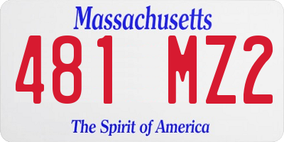 MA license plate 481MZ2