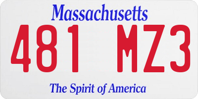 MA license plate 481MZ3