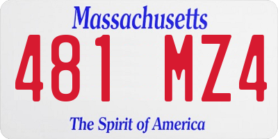 MA license plate 481MZ4