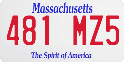 MA license plate 481MZ5