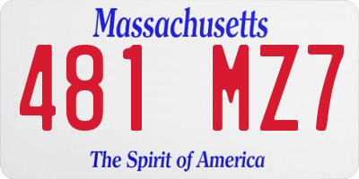MA license plate 481MZ7