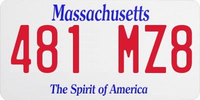 MA license plate 481MZ8
