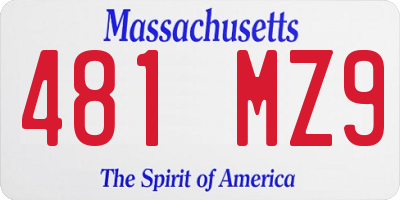 MA license plate 481MZ9