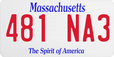 MA license plate 481NA3