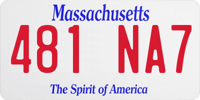 MA license plate 481NA7