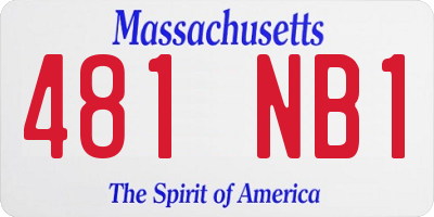 MA license plate 481NB1
