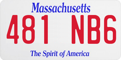 MA license plate 481NB6
