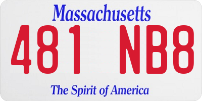 MA license plate 481NB8