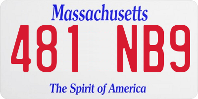 MA license plate 481NB9