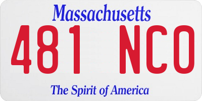 MA license plate 481NC0
