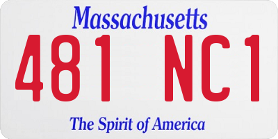 MA license plate 481NC1