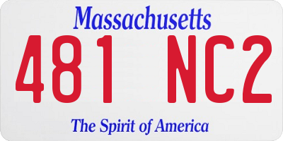MA license plate 481NC2