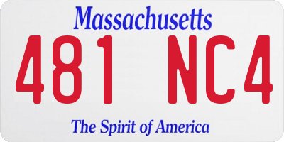 MA license plate 481NC4
