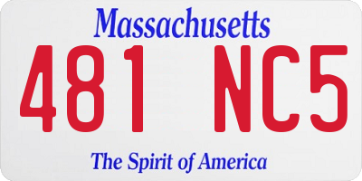 MA license plate 481NC5