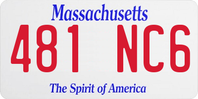 MA license plate 481NC6