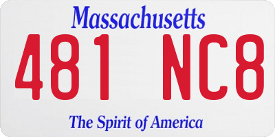 MA license plate 481NC8
