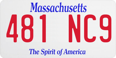 MA license plate 481NC9