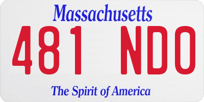 MA license plate 481ND0
