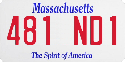MA license plate 481ND1