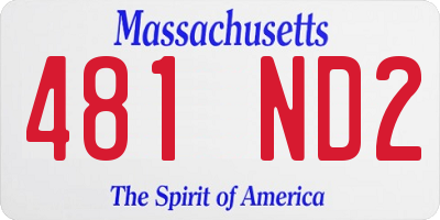 MA license plate 481ND2