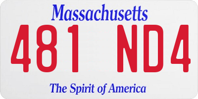 MA license plate 481ND4