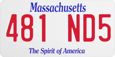 MA license plate 481ND5