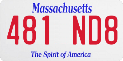 MA license plate 481ND8