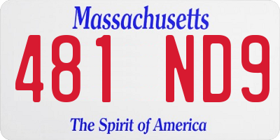 MA license plate 481ND9