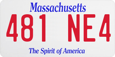 MA license plate 481NE4