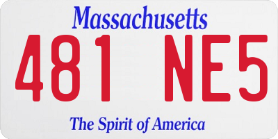 MA license plate 481NE5