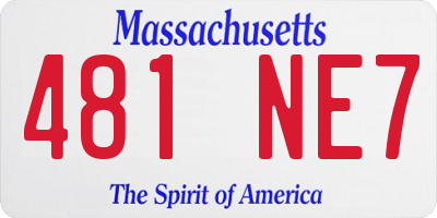 MA license plate 481NE7