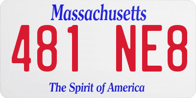 MA license plate 481NE8