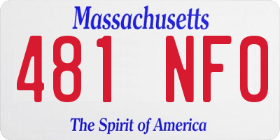 MA license plate 481NF0