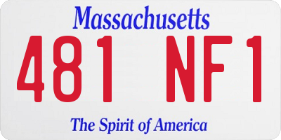 MA license plate 481NF1