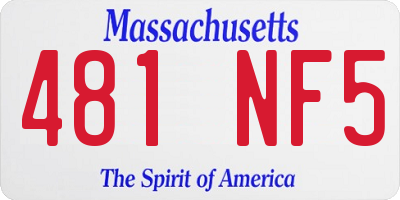 MA license plate 481NF5