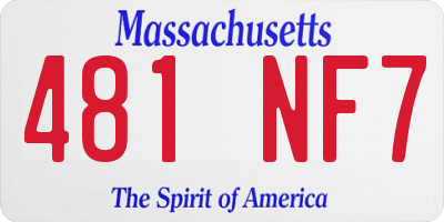 MA license plate 481NF7