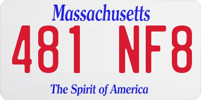 MA license plate 481NF8