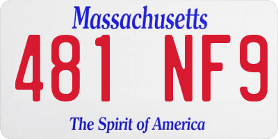 MA license plate 481NF9
