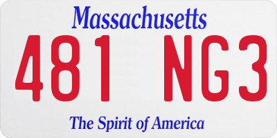 MA license plate 481NG3