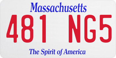 MA license plate 481NG5