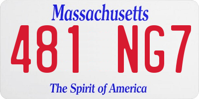 MA license plate 481NG7