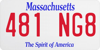 MA license plate 481NG8
