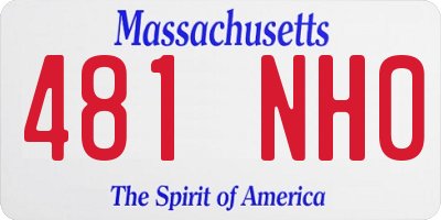 MA license plate 481NH0