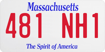 MA license plate 481NH1