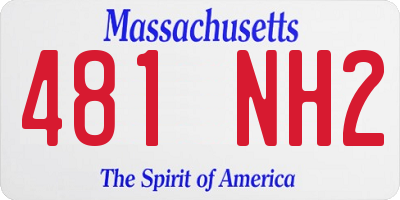 MA license plate 481NH2