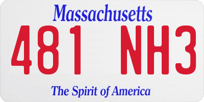 MA license plate 481NH3
