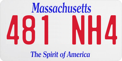 MA license plate 481NH4