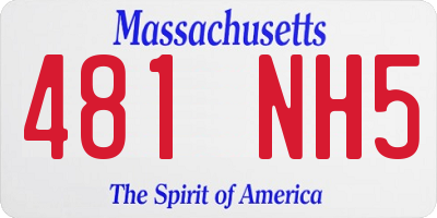 MA license plate 481NH5