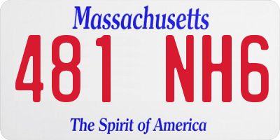 MA license plate 481NH6