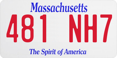 MA license plate 481NH7